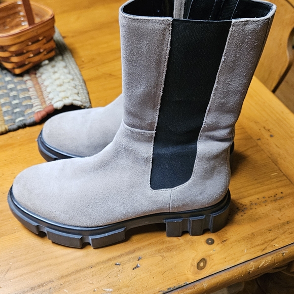 Free People Taupe and Black Combat Boots - Picture 1 of 5